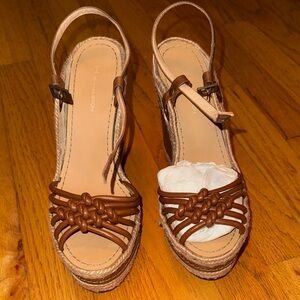 H by Halston Tan Wedge Sandals